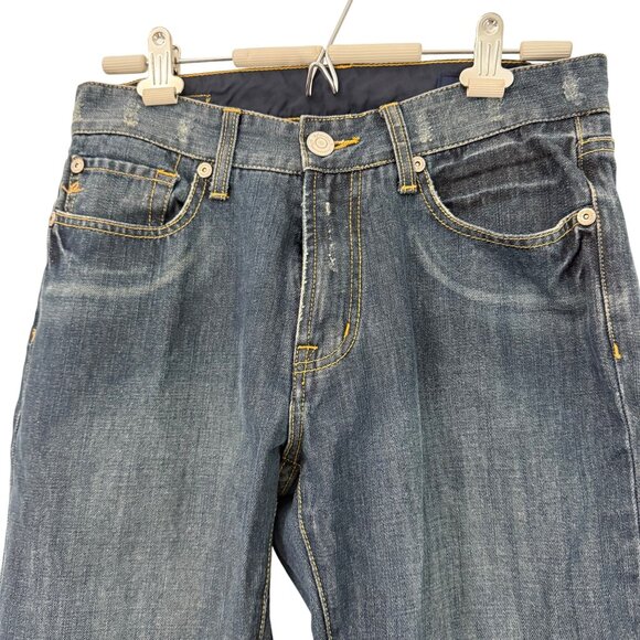 Seven Dark Wash Distressed Straight Leg Denim Jeans Mens Size 31 - Picture 2 of 5